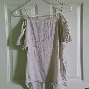 White Cold Shoulder Top